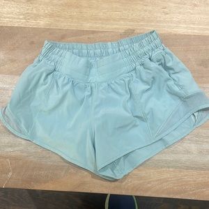 Lululemon Hotty Hot Shorts aqua/teal color